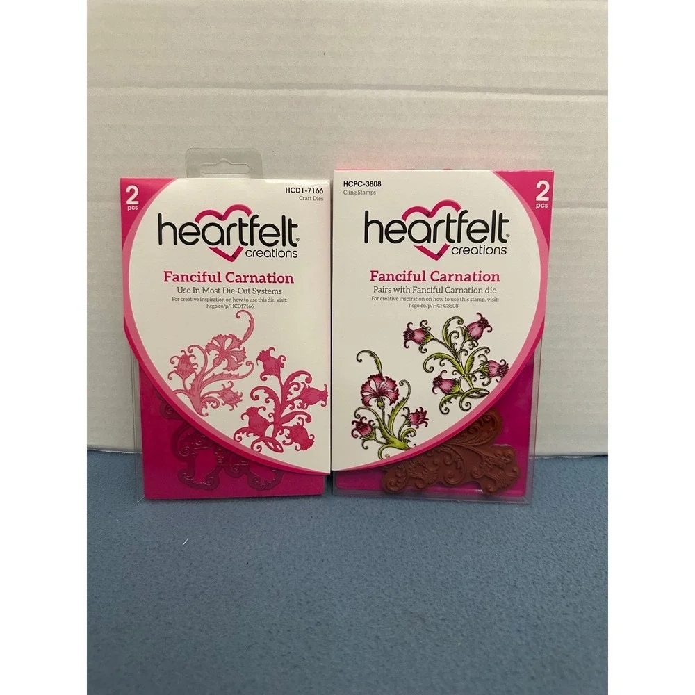 Heartfelt Creations Fanciful Carnation Cling Stamp HCPC-3808 & Die HCD1-7166 Set